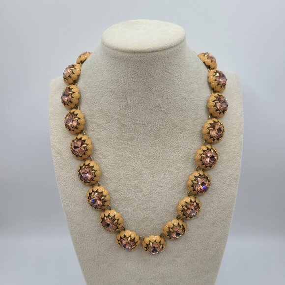 J Crew Pinkish Neutral Enamel with Citrine Colored Crystals Cupcake Necklace - Picture 10 of 11